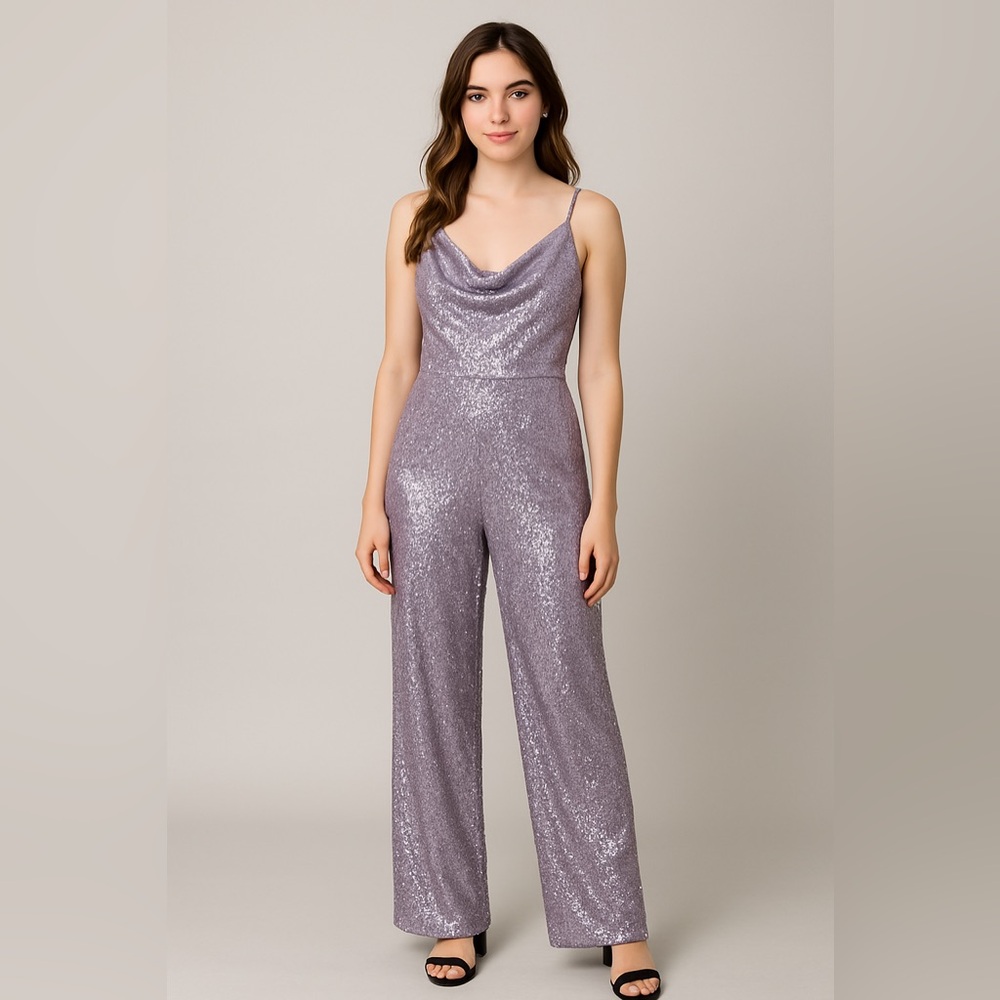 Anthropologie Ranna Gill lavender Sequin Jumpsuit‎ size medium NWT